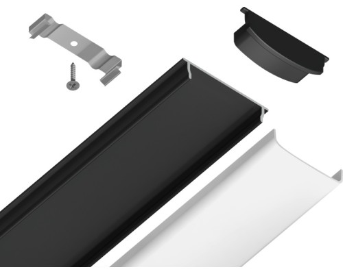 Профиль для светодиодной ленты Illumination GP1600BK Ambrella Профиль для светодиодной ленты Illumination GP1600BK Ambrella