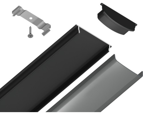 Профиль для светодиодной ленты Illumination GP1600BK/BK Ambrella Профиль для светодиодной ленты Illumination GP1600BK/BK Ambrella
