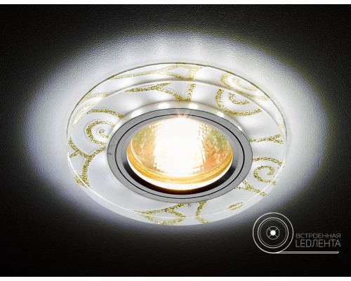 Точечный светильник Декоративные Led+mr16 S231 WH/G Ambrella Точечный светильник Декоративные Led+mr16 S231 WH/G Ambrella