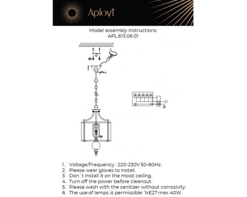 Подвесная люстра Korin APL.613.06.01 Aployt Подвесная люстра Korin APL.613.06.01 Aployt
