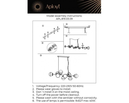 Подвесной светильник Nika APL.819.03.09 Aployt Подвесной светильник Nika APL.819.03.09 Aployt
