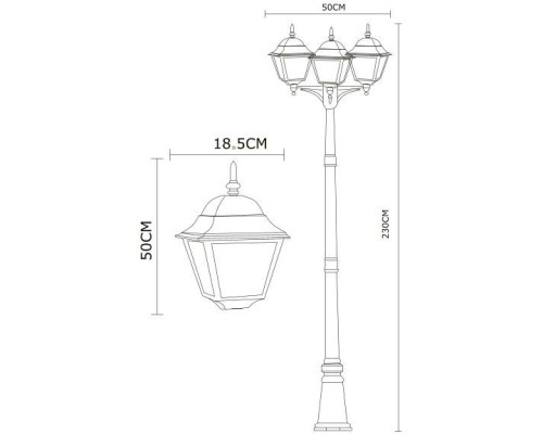 Наземный фонарь Bremen A1017PA-3BK Arte Lamp Наземный фонарь Bremen A1017PA-3BK Arte Lamp