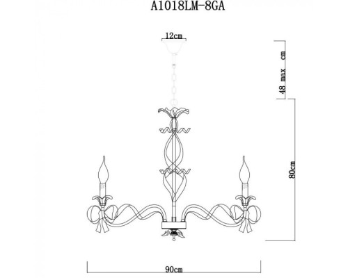 Подвесная люстра Olivia A1018LM-8GA Arte Lamp Подвесная люстра Olivia A1018LM-8GA Arte Lamp