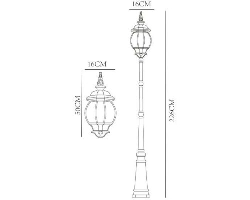 Наземный фонарь Atlanta A1047PA-1BN Arte Lamp Наземный фонарь Atlanta A1047PA-1BN Arte Lamp