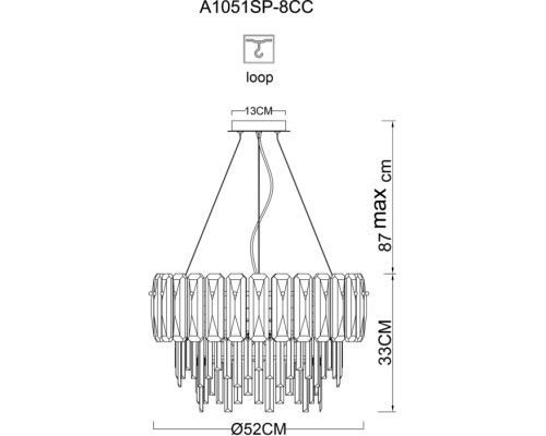 Подвесная люстра Nicoletta A1051SP-8CC Arte Lamp Подвесная люстра Nicoletta A1051SP-8CC Arte Lamp