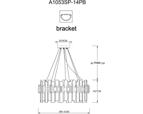 Подвесная люстра Alya A1053SP-14PB Arte Lamp Подвесная люстра Alya A1053SP-14PB Arte Lamp