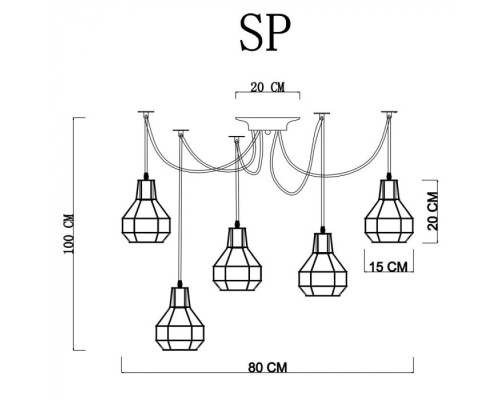 Подвесной светильник Spider A1109SP-5BK Arte Lamp Подвесной светильник Spider A1109SP-5BK Arte Lamp