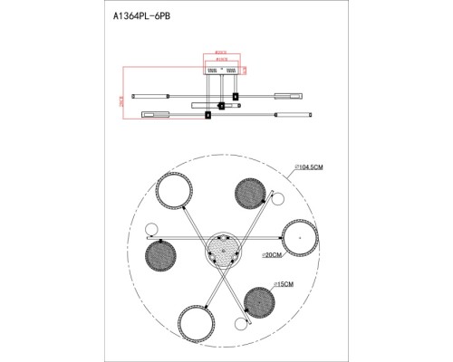 Потолочная люстра Holly A1364PL-6PB Arte Lamp Потолочная люстра Holly A1364PL-6PB Arte Lamp