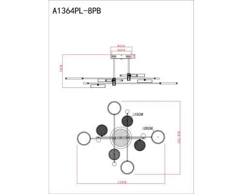 Потолочная люстра Holly A1364PL-8PB Arte Lamp Потолочная люстра Holly A1364PL-8PB Arte Lamp