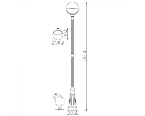 Наземный фонарь Monaco A1497PA-1WG Arte Lamp Наземный фонарь Monaco A1497PA-1WG Arte Lamp