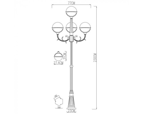 Наземный фонарь Monaco A1497PA-4BK Arte Lamp Наземный фонарь Monaco A1497PA-4BK Arte Lamp