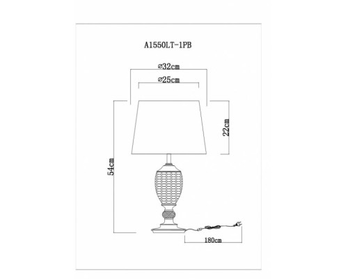 Настольная лампа Radison A1550LT-1PB Arte Lamp