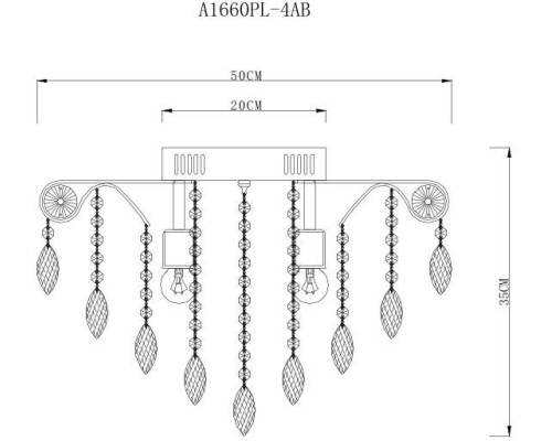 Потолочная люстра Emilia A1660PL-4AB Arte Lamp Потолочная люстра Emilia A1660PL-4AB Arte Lamp