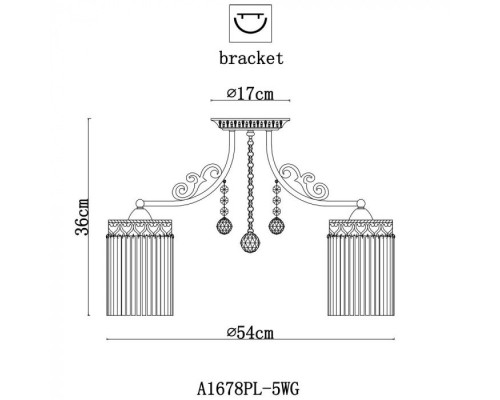 Потолочная люстра Torrente A1678PL-5WG Arte Lamp Потолочная люстра Torrente A1678PL-5WG Arte Lamp