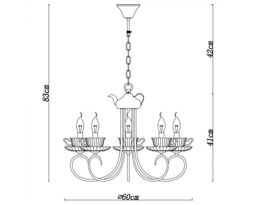 Подвесная люстра Tet-a-tet A1750LM-5AB Arte Lamp Подвесная люстра Tet-a-tet A1750LM-5AB Arte Lamp