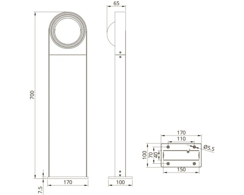 Наземный светильник San Francisco A1831PA-1BK Arte Lamp Наземный светильник San Francisco A1831PA-1BK Arte Lamp
