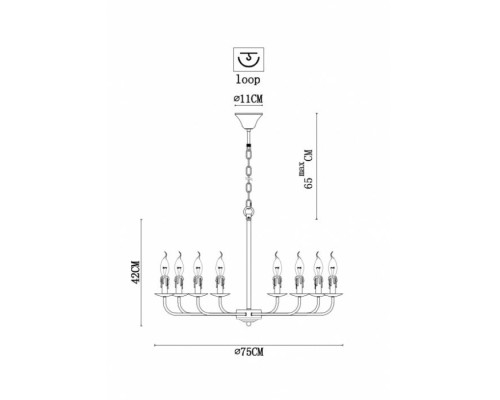 Подвесная люстра Graff A1857LM-8BK Arte Lamp Подвесная люстра Graff A1857LM-8BK Arte Lamp