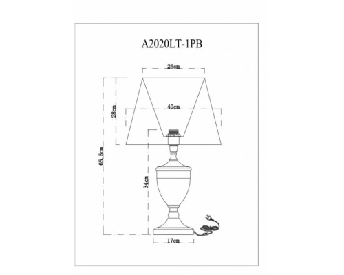 Настольная лампа Radison A2020LT-1PB Arte Lamp Настольная лампа Radison A2020LT-1PB Arte Lamp