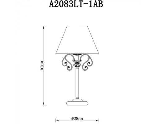 Настольная лампа Charm A2083LT-1AB Arte Lamp Настольная лампа Charm A2083LT-1AB Arte Lamp