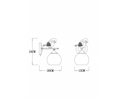 Бра Gemelli A2150AP-1WG Arte Lamp Бра Gemelli A2150AP-1WG Arte Lamp