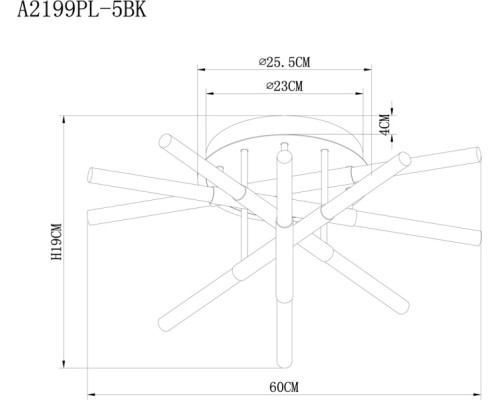 Потолочная люстра Fernando A2199PL-5BK Arte Lamp Потолочная люстра Fernando A2199PL-5BK Arte Lamp