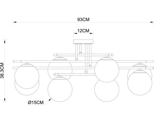 Потолочная люстра Alcor A2224PL-8BK Arte Lamp Потолочная люстра Alcor A2224PL-8BK Arte Lamp