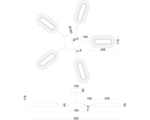 Потолочная люстра Ovale A2489PL-5GO Arte Lamp Потолочная люстра Ovale A2489PL-5GO Arte Lamp