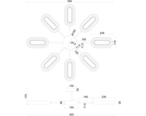 Потолочная люстра Ovale A2489PL-8GO Arte Lamp Потолочная люстра Ovale A2489PL-8GO Arte Lamp