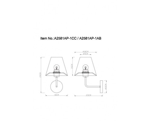 Бра Elba A2581AP-1AB Arte Lamp Бра Elba A2581AP-1AB Arte Lamp