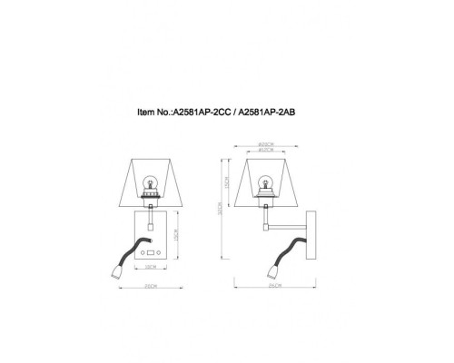 Бра Elba A2581AP-2CC Arte Lamp Бра Elba A2581AP-2CC Arte Lamp