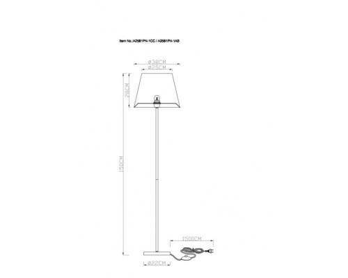 Торшер Elba A2581PN-1AB Arte Lamp Торшер Elba A2581PN-1AB Arte Lamp