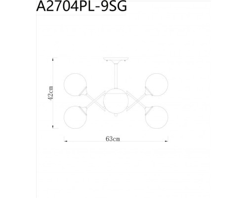 Потолочная люстра Fobos A2704PL-9SG Arte Lamp