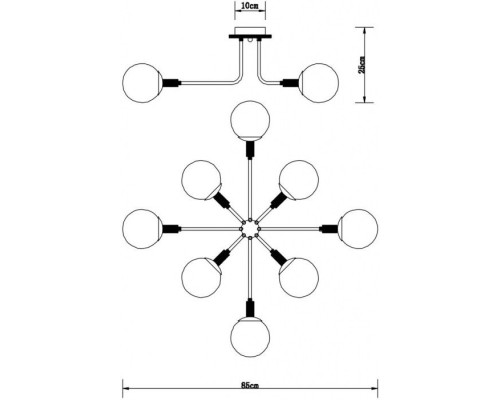 Потолочная люстра Oxford A2716PL-8BK Arte Lamp Потолочная люстра Oxford A2716PL-8BK Arte Lamp