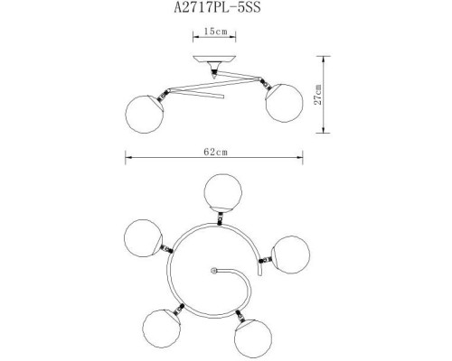 Потолочная люстра Brooke A2717PL-5SS Arte Lamp Потолочная люстра Brooke A2717PL-5SS Arte Lamp