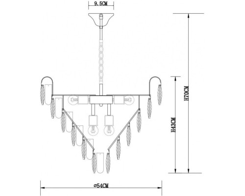 Подвесная люстра Vivien A2719SP-8CC Arte Lamp Подвесная люстра Vivien A2719SP-8CC Arte Lamp