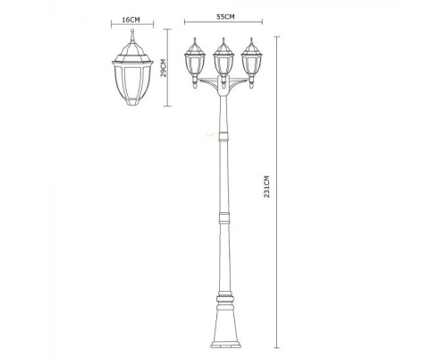 Наземный фонарь Pegasus A3151PA-3BN Arte Lamp Наземный фонарь Pegasus A3151PA-3BN Arte Lamp