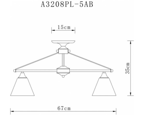 Потолочная люстра Copter A3208PL-5AB Arte Lamp Потолочная люстра Copter A3208PL-5AB Arte Lamp