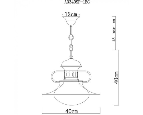 Подвесной светильник Gambrinus A3340SP-1BG Arte Lamp Подвесной светильник Gambrinus A3340SP-1BG Arte Lamp