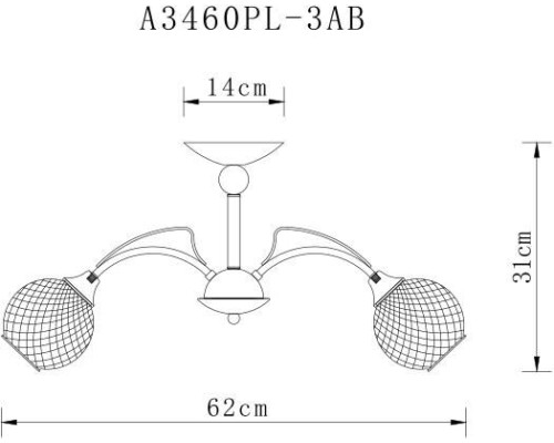 Потолочная люстра Willow A3461PL-3AB Arte Lamp Потолочная люстра Willow A3461PL-3AB Arte Lamp