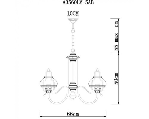 Подвесная люстра Armstrong A3560LM-5AB Arte Lamp Подвесная люстра Armstrong A3560LM-5AB Arte Lamp