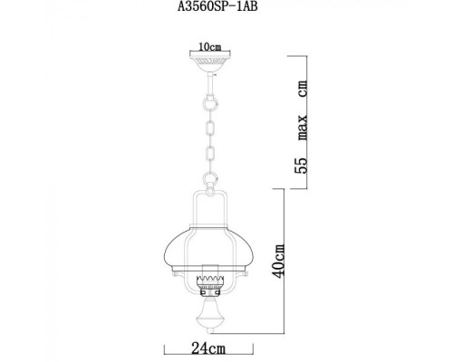 Подвесной светильник Armstrong A3560SP-1AB Arte Lamp Подвесной светильник Armstrong A3560SP-1AB Arte Lamp