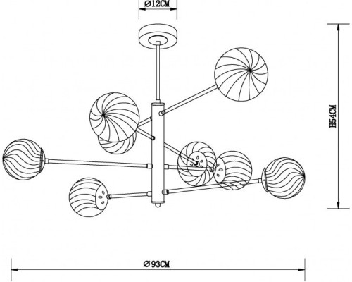 Потолочная люстра Segin A3566PL-8BK Arte Lamp Потолочная люстра Segin A3566PL-8BK Arte Lamp