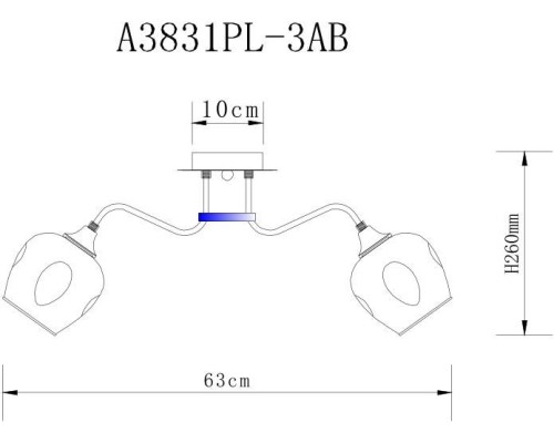 Потолочная люстра Monica A3831PL-3AB Arte Lamp Потолочная люстра Monica A3831PL-3AB Arte Lamp
