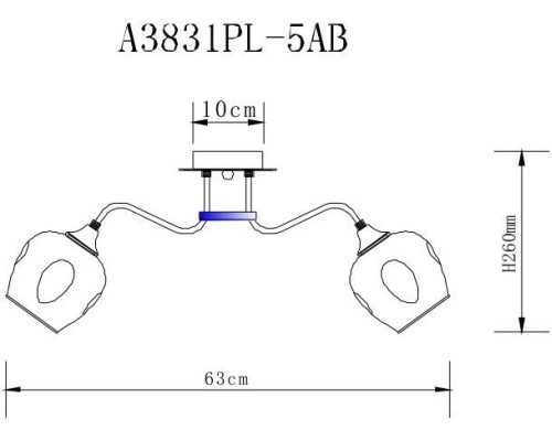 Потолочная люстра Monica A3831PL-5AB Arte Lamp Потолочная люстра Monica A3831PL-5AB Arte Lamp