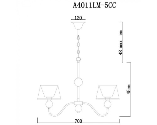 Подвесная люстра Turandot A4011LM-5CC Arte Lamp Подвесная люстра Turandot A4011LM-5CC Arte Lamp