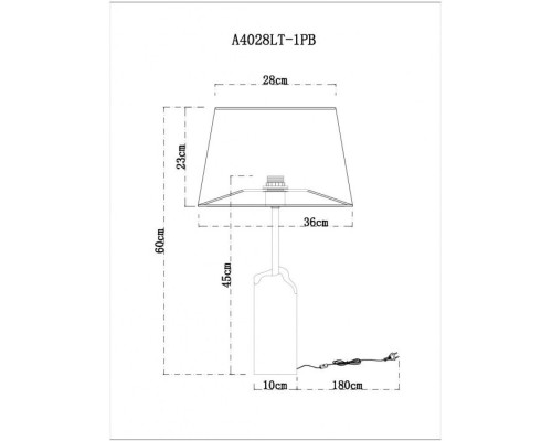 Настольная лампа Porrima A4028LT-1PB Arte Lamp Настольная лампа Porrima A4028LT-1PB Arte Lamp