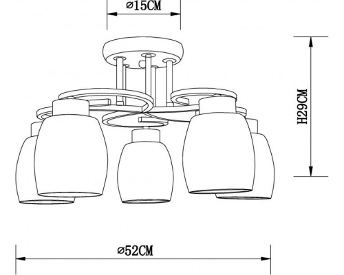Потолочная люстра Krit A4505PL-5BK Arte Lamp Потолочная люстра Krit A4505PL-5BK Arte Lamp