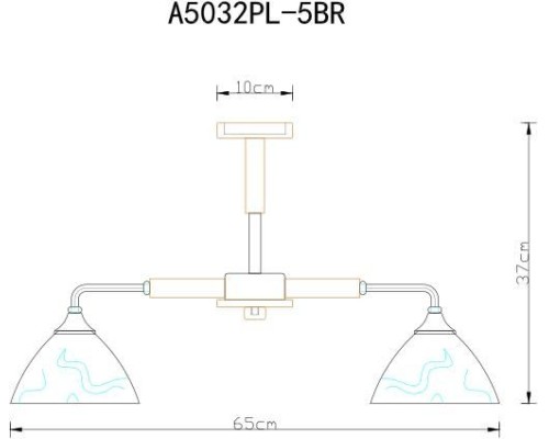 Потолочная люстра Matthew A5032PL-5BR Arte Lamp Потолочная люстра Matthew A5032PL-5BR Arte Lamp