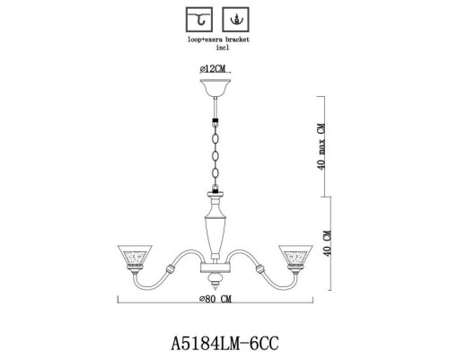 Подвесная люстра Toscana A5184LM-6CC Arte Lamp Подвесная люстра Toscana A5184LM-6CC Arte Lamp