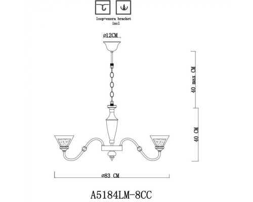 Подвесная люстра Toscana A5184LM-8CC Arte Lamp Подвесная люстра Toscana A5184LM-8CC Arte Lamp